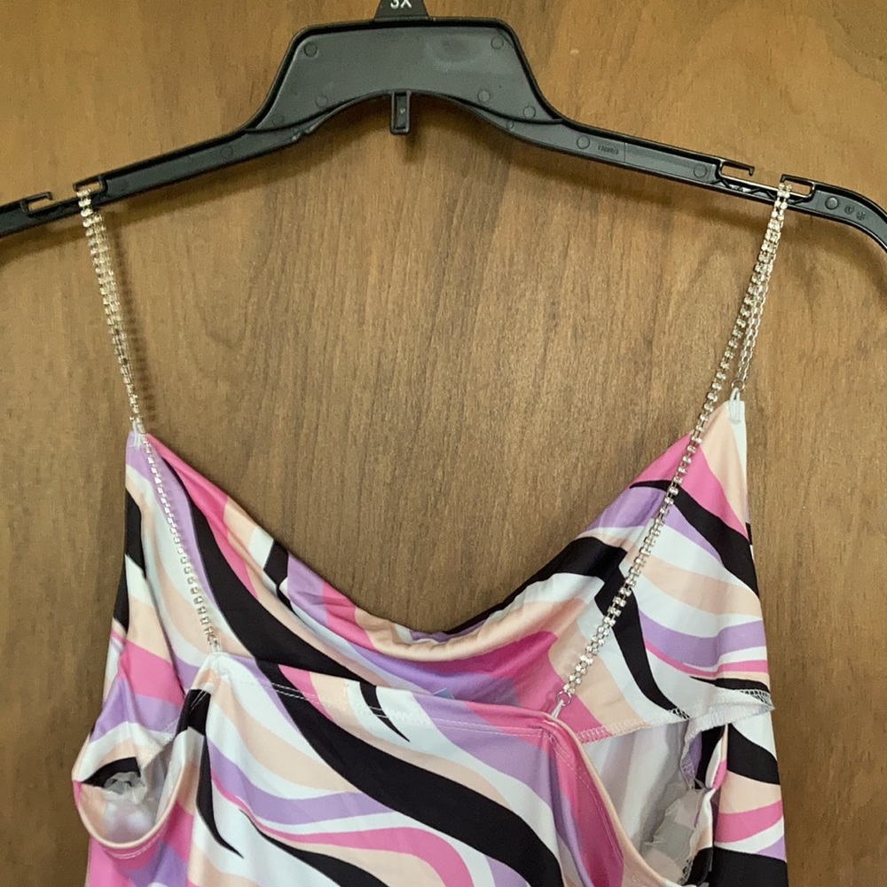 3/$12 Rue 21 bling strap top abstract print casual party  club sleeveless XL jr - Picture 8 of 13